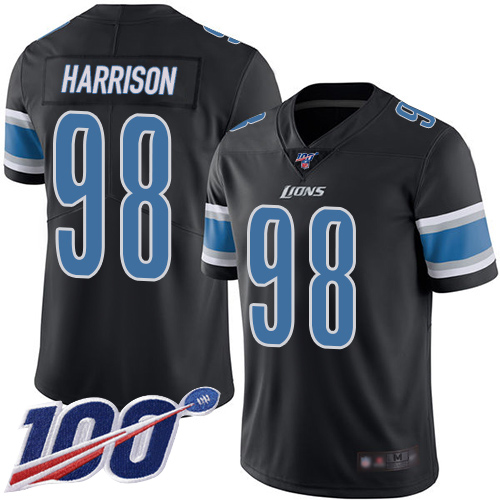 Detroit Lions Limited Black Men Damon Harrison Jersey NFL Football #98 100th Season Rush Vapor Untouchable->detroit lions->NFL Jersey